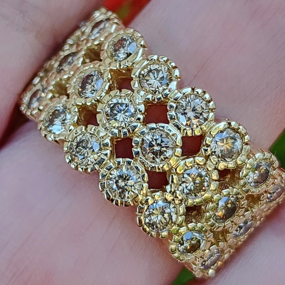 5.40ct Diamond 14k Eternity Three Row Size 9 - Picture 2 of 8